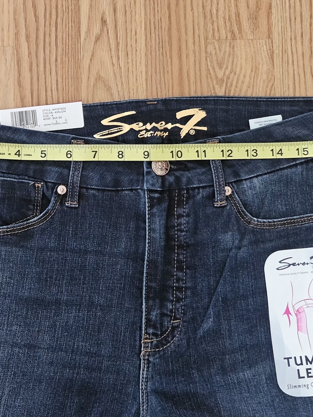 Seven 7 Tummyless High Rise Skinny Jeans Women's Size 14 Dark Wash NWT - Picture 12 of 15